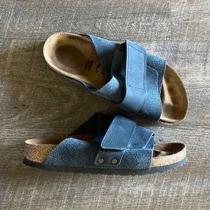 Birkenstock | Shoes | Birkenstock Kyoto Navy Suede Leather 38 Narrow Fit  Excellent | Poshmark